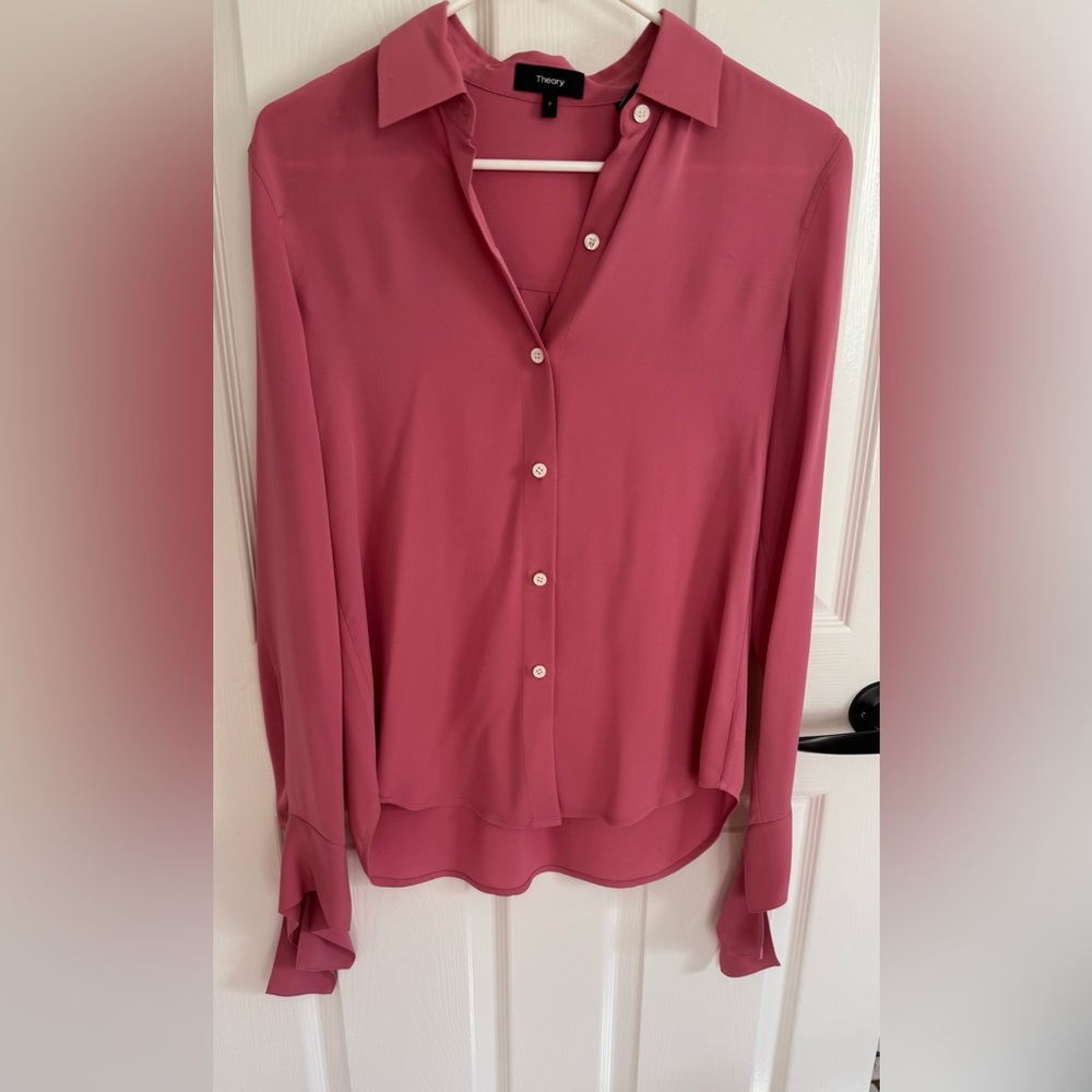 Theory Women's Button Down Shirt in Pink